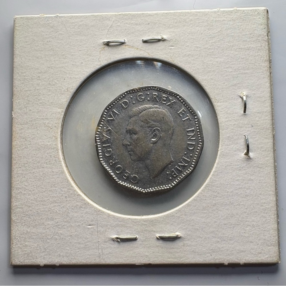 1944 Canada 5 Cents King George VI Nickel Coin